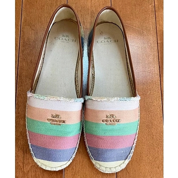 Coach Rainbow Canvas Joanie Slip on Espadrilles Women's Size 7B🌴 - Picture 1 of 10